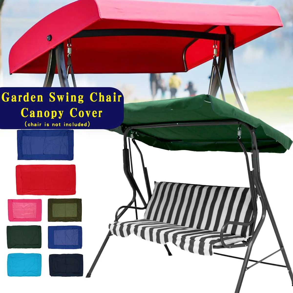 2 & 3 Seaters Replacement For Swing Chair Seat Garden Hammock Canopy Cover 
