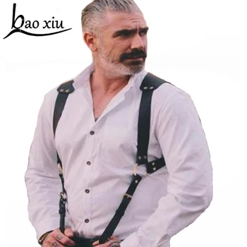 

New Men PU Leather Shoulder Body Chest Harness Adjustable Costume Belt Sexy Bondage Party Lingerie Garter Gothic Straps Belts