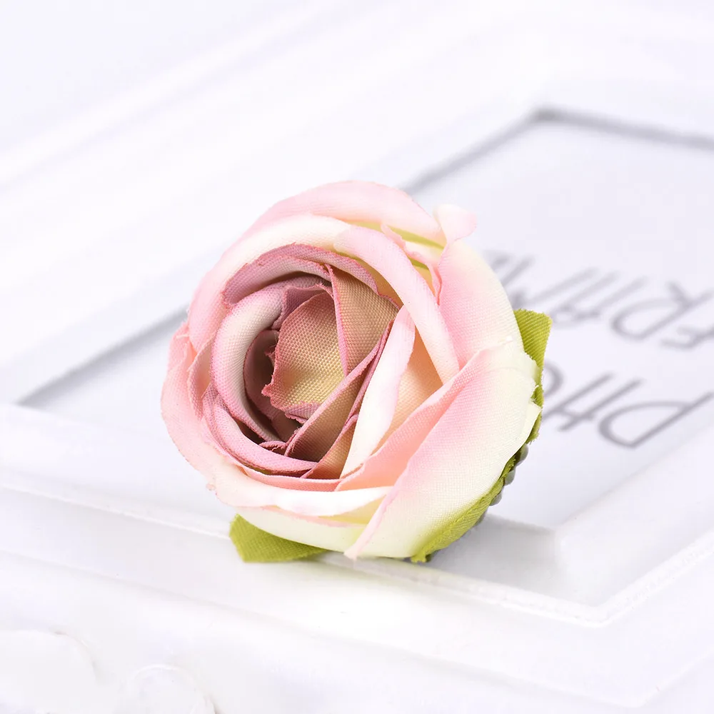 5 шт. 4 см Искусственный Шелковый цветок розы голова для свадьбы украшения дома DIY ВЕНОК скрапбук ремесло поддельные цветы