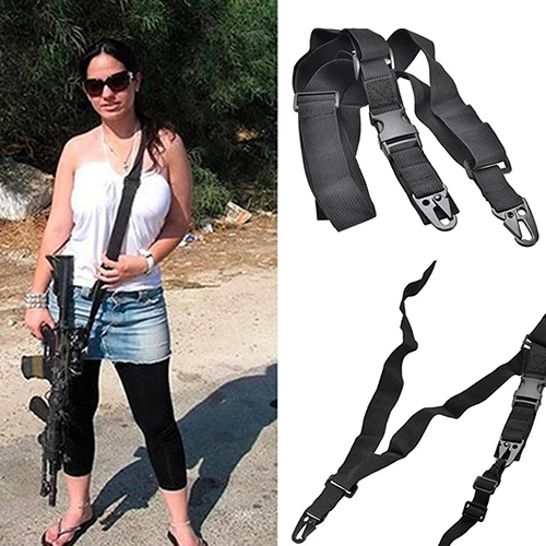 

Tactical Nylon 3 Point Rifle Sling Alloy Clasp Hunting Adjustable Belt Strap