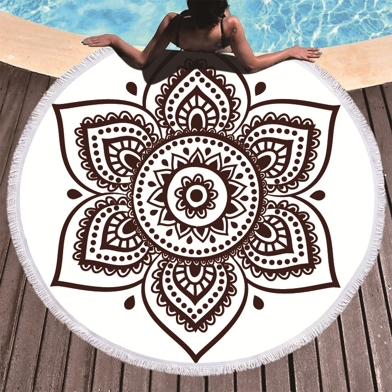 Boho Мандала микрофибра круглый пляжное полотенце s летнее круглое пляжное полотенце большой 150 см Спорт на открытом воздухе Дорожный Коврик
