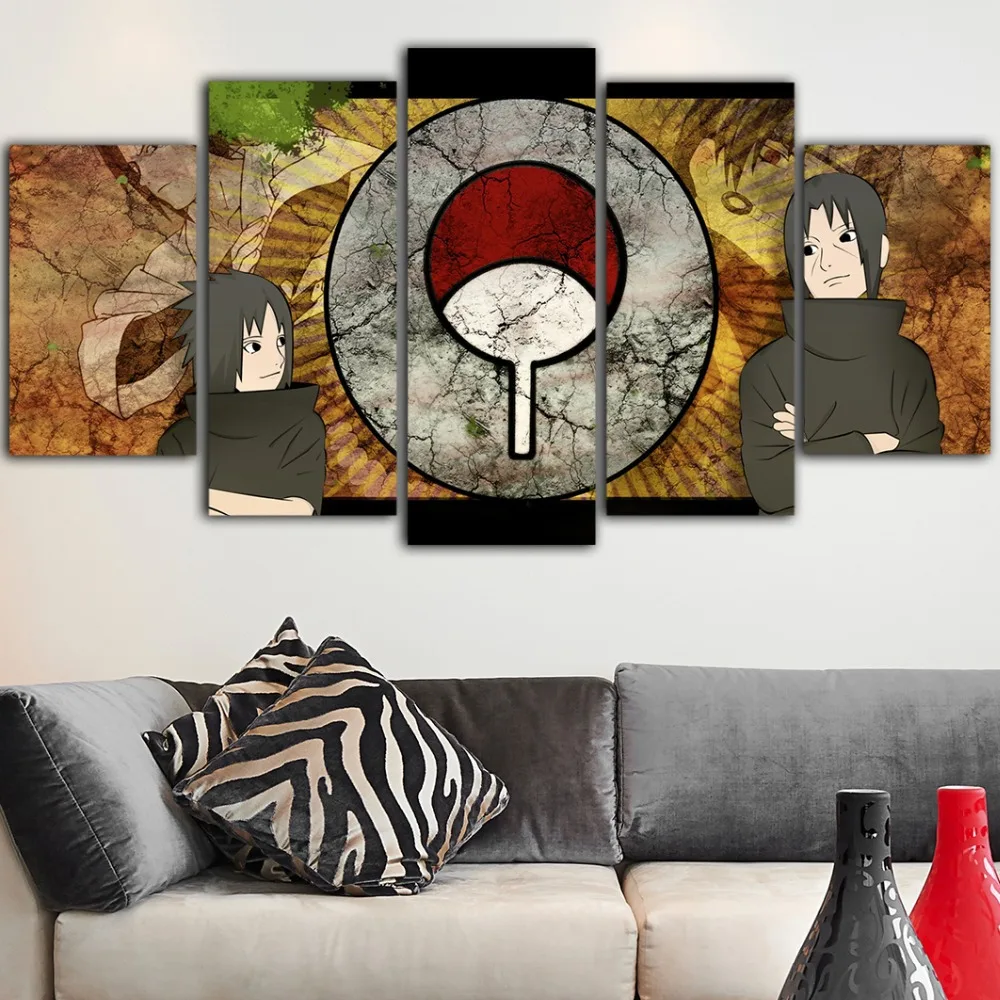 5Pieces Poster Anime Naruto Home Decor Canvas Painting Posters And Prints Living Room Tableau Mural Plakat Obrazy Drop Shipping | Дом и сад