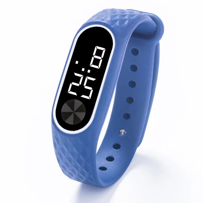 Новые детские часы, Детские светодиодный цифровые спортивные часы для мальчиков и девочек, мужские и женские электронные наручные часы с силиконовым браслетом, подарок - Цвет: Blue White