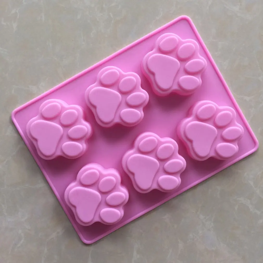 Силиконовые отпечаток лапы собаки плесень антипригарный безопасный противень форма для глазури на торт инструменты для украшения торта Свадебный кекс плесень