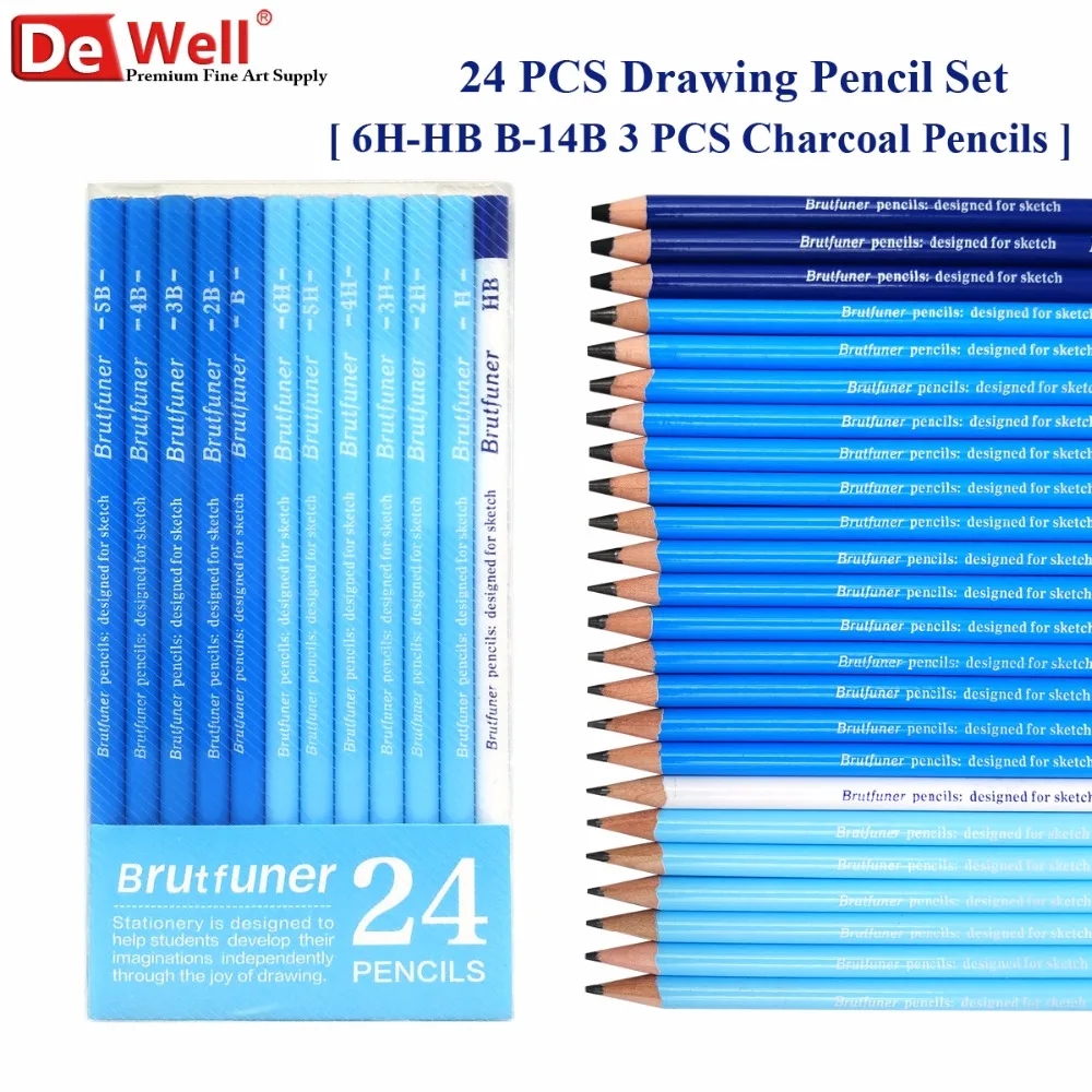 Artist Studio 14/24Pcs 6H HB 8B 14B Set Drawing Sketching Pencil Set