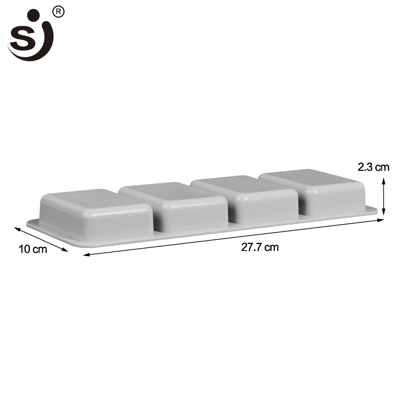 SJ 4 полости прямоугольное мыло формы для мыловарения 3D силиконовые формы для изготовления мыла FDA безопасные для самостоятельного изготовления мыла инструменты формы