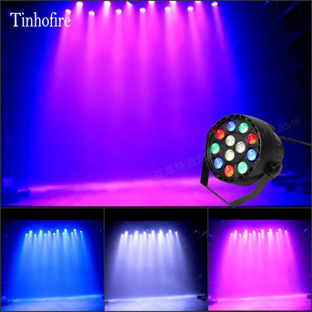 

Tinhofire 12W 12 LED Colors par light DMX RGBW LED Stage Lamp PAR Lights Strobe Professional Party Disco KTV LED Stage Light