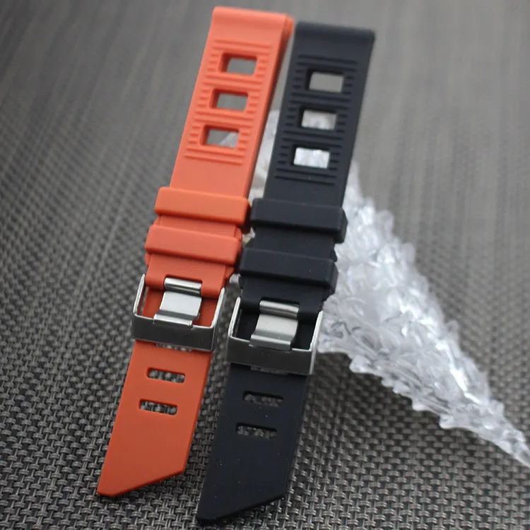 

22mm Silicone Watchband Diver Watch Band Rubber Watch Strap with Deployment Watchband Buckle Clasp