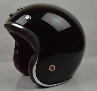 BEON moto CASCO CAPACETE с открытым лицом beon винтажный мотоциклетный rcycle шлем кожаный внутренний коврик реактивный Ретро скутер шлем сертификации ECE - Цвет: pure gloss black