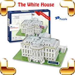 Подарок на Новый год Белый дом 3D Puzzle Американский модели здания головоломки IQ Игрушечные лошадки игры DIY образования нежные украшения дома