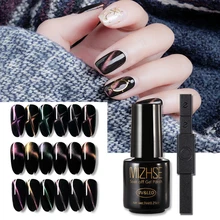 MIZHSE 4D キャットアイジェルネイルポリッシュ DIY 3D 火災赤猫の目ジェルネイルポリッシュ猫目ネイルアート魔法の色マグネットゲルワニス(China)