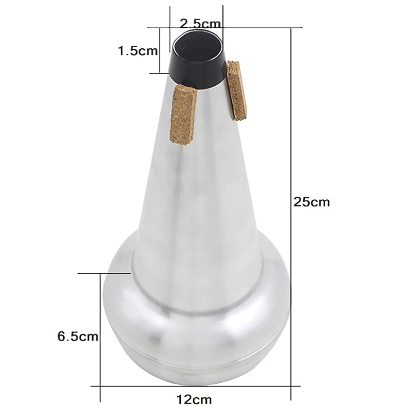 1Pc Light-Weight Practice Trombone Straight Mute Silencer Sourdine Aluminium For Alto Tenor Trombone Silver