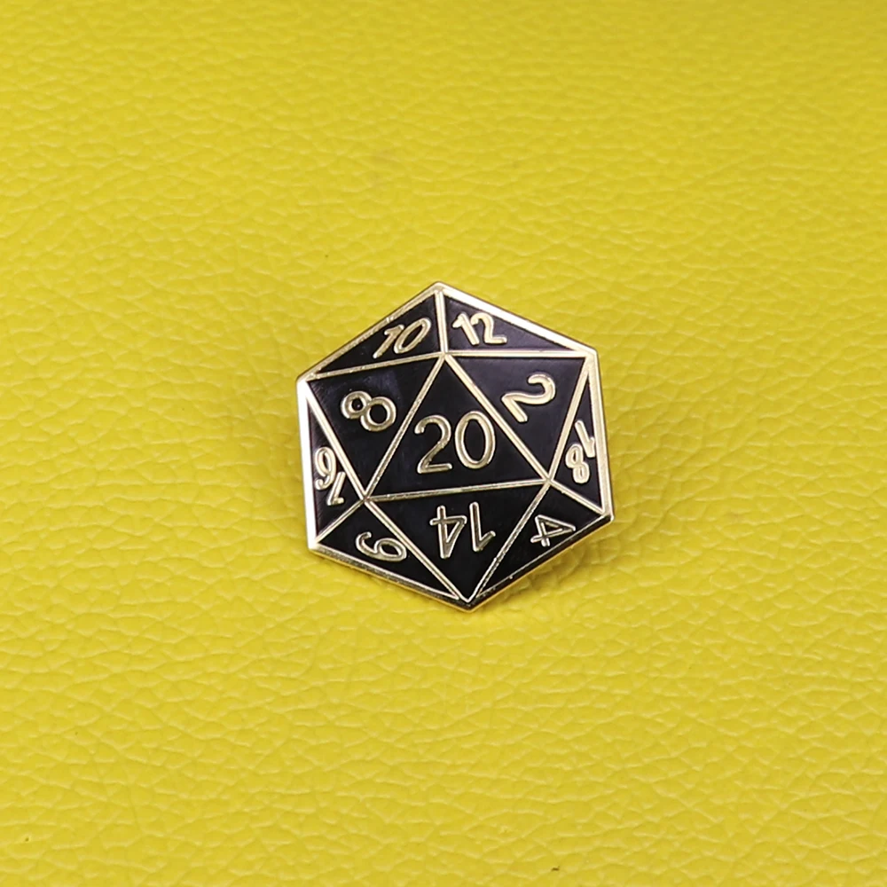 

Twenty Sided Die Hard Enamel Pin for Dungeons and Dragons and Magic the Gathering Roleplaying Games D20 D&D - RPG Badge How I Ro
