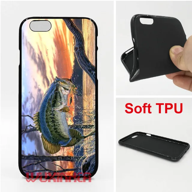 Cool Bass Fishing Phone Case Cover Soft TPU For iPhone 6 7 Plus SE 5S