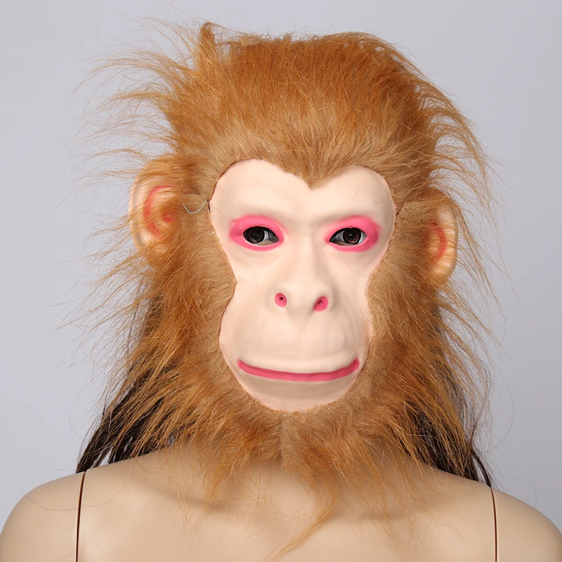 

Realistic Fur Mane Latex Mask Creepy Animal Tiger/Lion/Monkey/Wolf Partern Full Face Cosplay Halloween Costume