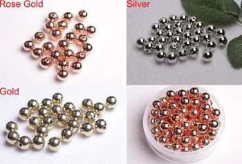 

Free Shipping Wholesale 500pcs 4mm, Lot Gold/Silver/Rose Gold Round CCB Plastic Spacer Bead For Bracelet U Pick