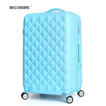 28″ High quality Diamond lines Trolley suitcase /travell case luggage/Pull Rod trunk rolling spinner wheels/ ABS+PC boarding bag