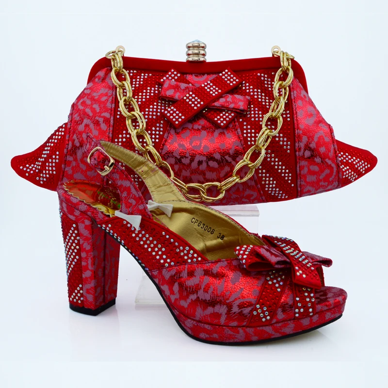 Top Quality Matching Shoe And Bag Set With Rhinestones Italian Fashion font b Women b font