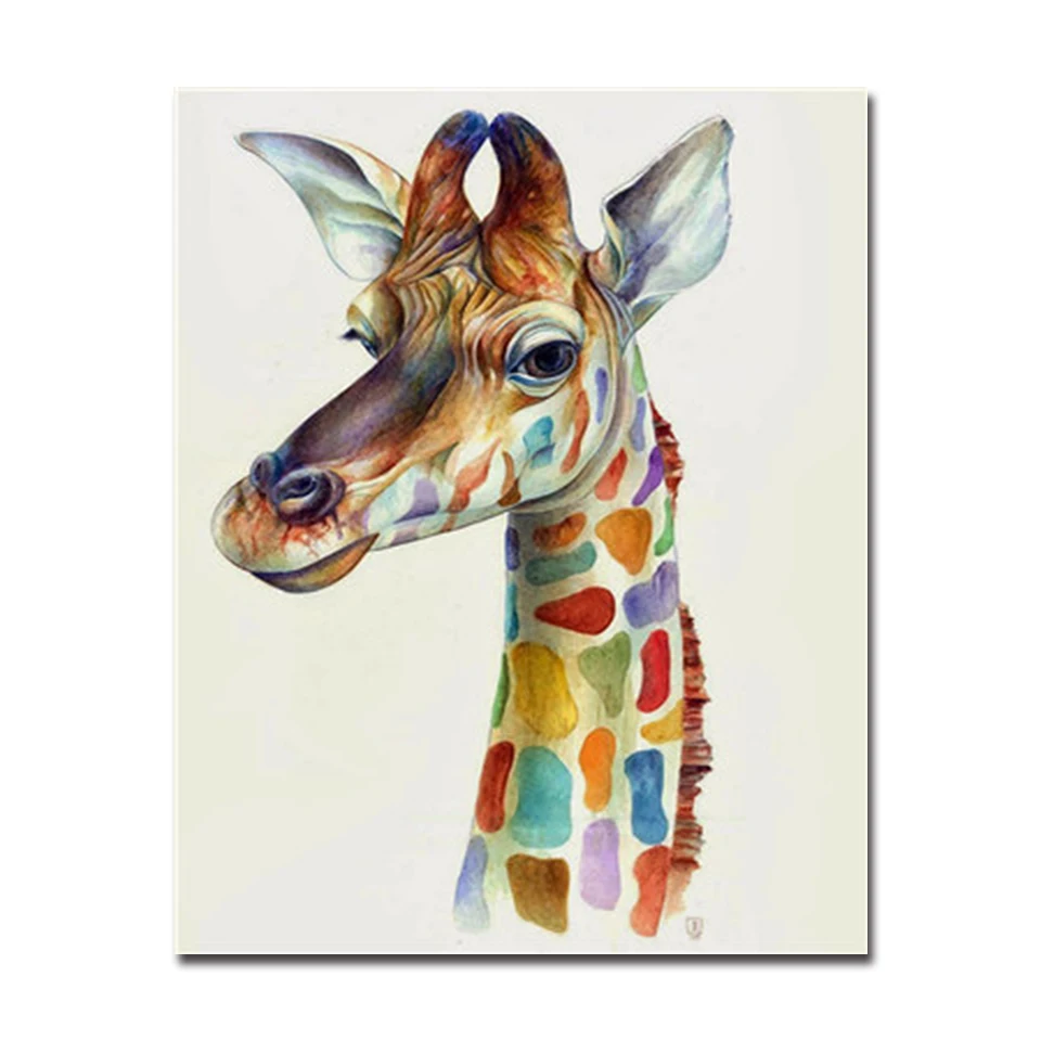 

DIY Painting By Numbers Kits Drawing Animal Coloring Graffiti Giraffe Home Decorative Modular Wall Art Picture Gift Paint Framed