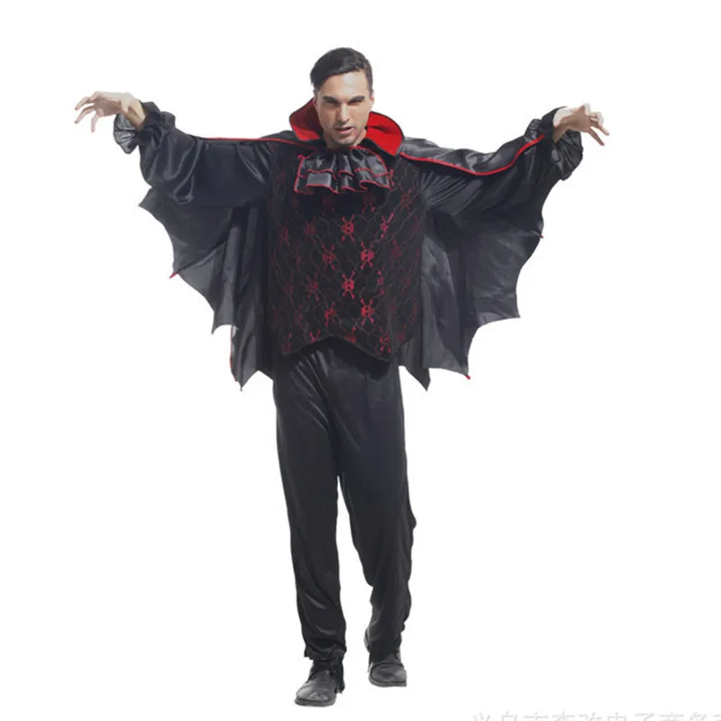 Демон костюм вампира Для мужчин Хэллоуин Бэтмен дьявол Косплэй фестиваль праздник парад ткань карнавал-маскарад для ночного клуба праздничное платье