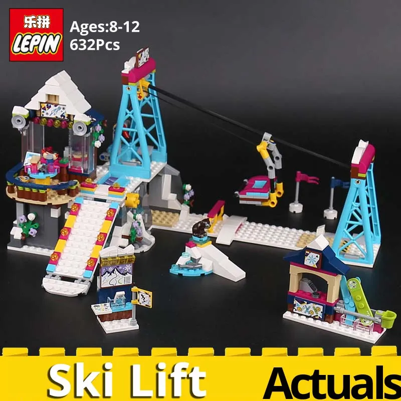 

LEPIN Girls Series 01042 Snow Resort Ski Lift model Friends 41324 Building Blocks Bricks Toys for Children Girls kids Assemblage