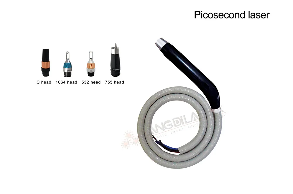 Лазерный наконечник Picosecond, лазерные ручки picosecond, включая: с головкой+ 1064nm головкой+ 532nm головкой+ 755nm головкой