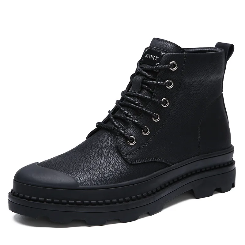 

High Quality Genuine Leather Men Boots Winter Waterproof Ankle Boots Martin Boots Outdoor Working Snow Boots Men Shoes