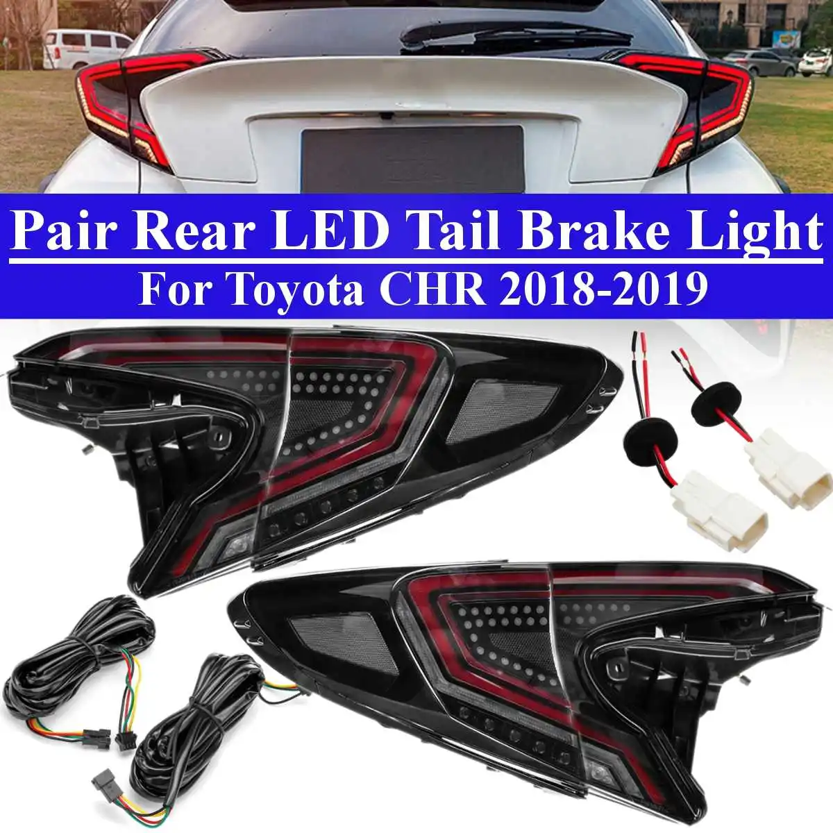 

Car Led Taillight Smoke Color For Toyota CHR Ch-r 2018 2019 Taillight Tail Light Flow Turn Rear Drl Brake Reverse Signal Lamp
