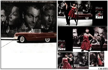 

Black Film Photography Backdrops Photo Background Red Car Character Backdrops for Wedding Photos Cool Backdrops Studio Custom