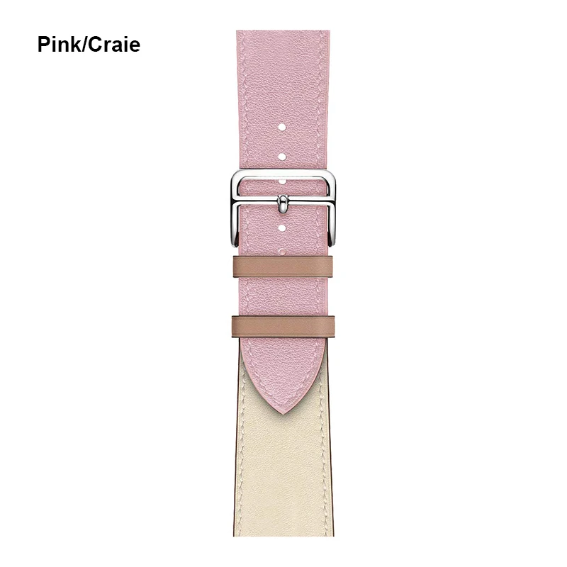 Лидер продаж кожаный один тур ремешок для наручных часов Apple Watch 4 44 мм 40 м, браслет на запястье, ремешок для наручных часов iWatch серии 3/2/1, 42 мм, 38 мм, ремешок для часов - Цвет ремешка: Pink Craie
