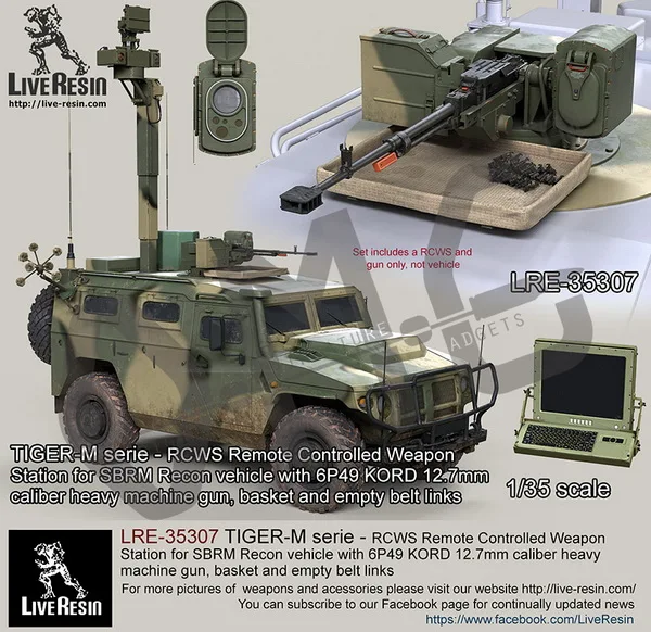 

[Scale Model Kit] Live Resin LRE-35307 1/35 TIGER-M serie - RCWS Remote Controlled Weapon Station