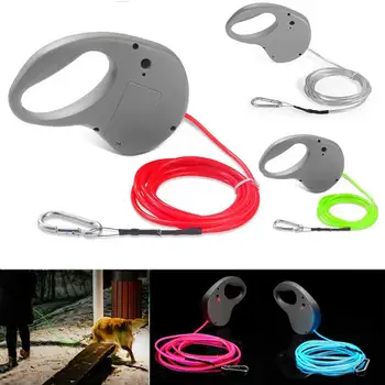 

New LED Dog Leash glowing Light Up Collar light Safety Traction Rope Luminous collar puppy Small Medium Dog Leashes Pet Supplies
