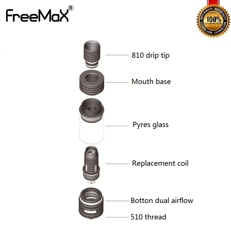 Оригинальный Freemax Fireluke Mesh Vape Tank 3 мл 316L электронная сигарета 510 атомайзер Смола