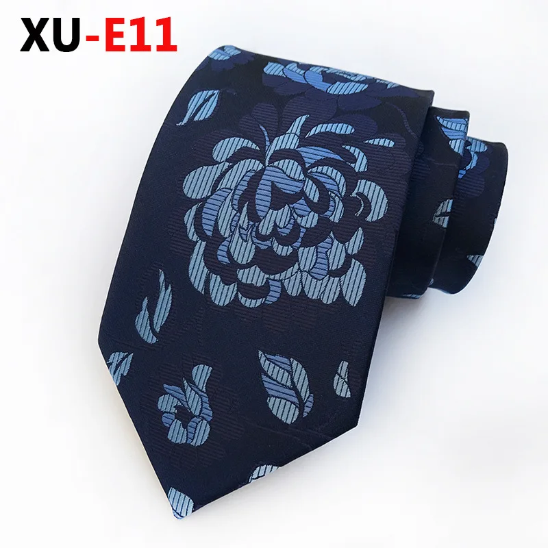 Men's Silk Necktie Casual Big Flower Design Amp Up Your Wardrobe Game with This Fun and Festive Floral Woven Tie - Цвет: XU-E11