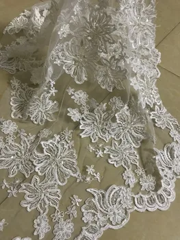 

Beaded French Mesh Net Lace SYJ-4920 African Switzerland Nigeria Tulle for India Women Party Dress