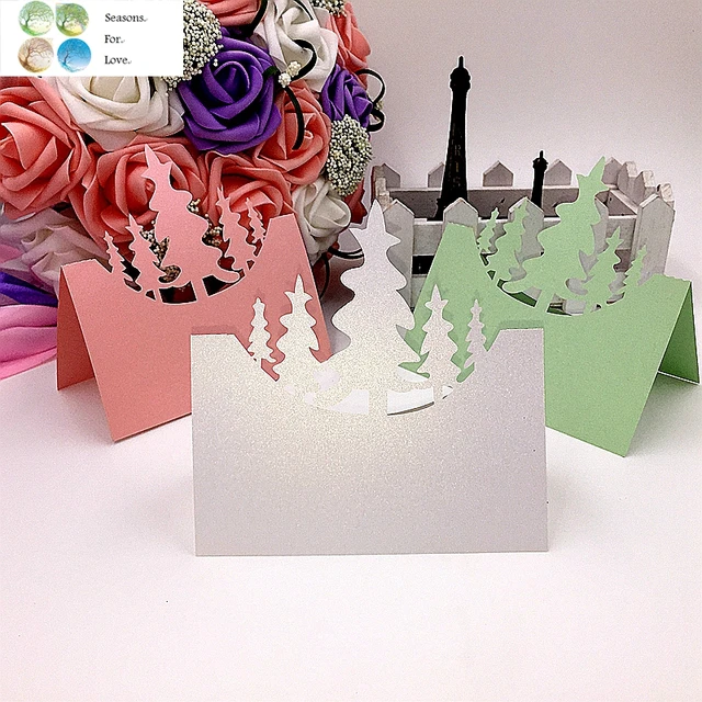 40pcs laser cut christmas tree party table name place cards birthday christmas name place cards