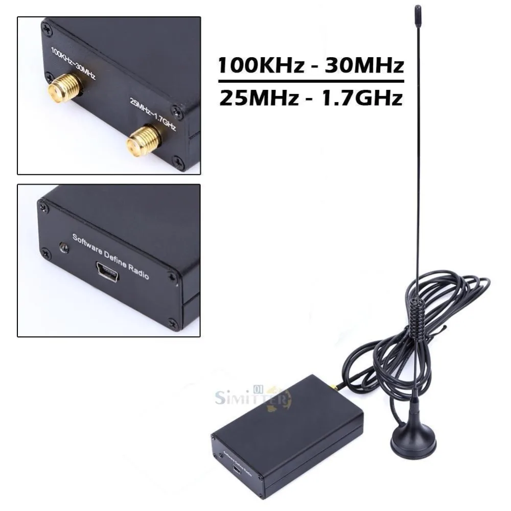 Радиоприемник Ham 100 кГц 1 7 ГГц Полнодиапазонный УФ тюнер HF USB RTLSDR с RTL2832u R820t2 RTL SDR