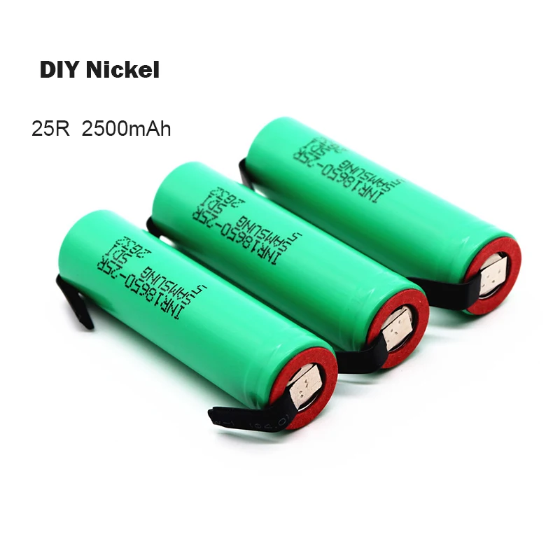 4 шт. DIY никель батарея 18650 аккумуляторная 2500 мАч INR 25R для электронной сигареты