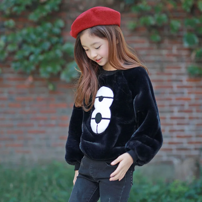 

2018 New Baby Girl Sweatshirt Children Imitation Rabbit Fur Shirts Toddler Coat Winter Warm Baby Tops Mother and Daughter,#3625