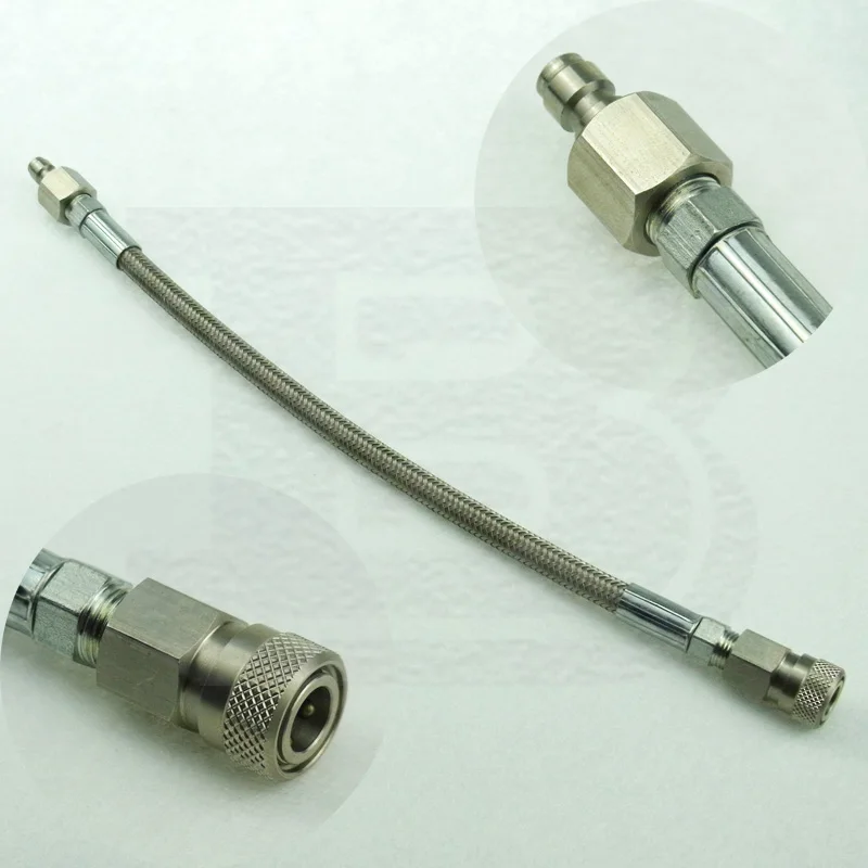 New Paintball Stainless Braided Hose Fill Whip Hose Extension 8MM Quick