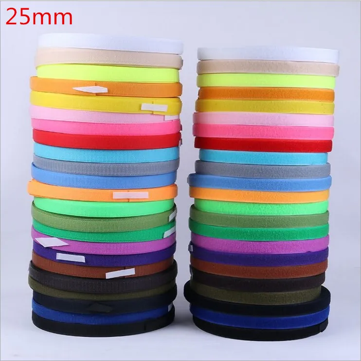 

25mm*1M Magic Tape NO Self Adhesive Fastener Tape DIY Polyester Nylon Hook Loop Fastener Sewing Accessories Klittenband No Glue
