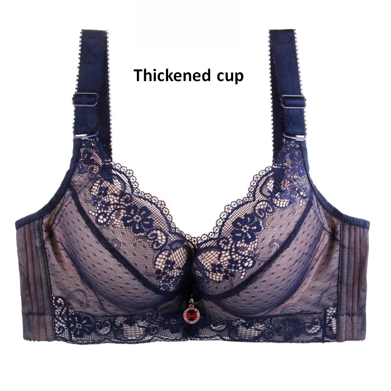 Women Bra Full Cup Sports Underwear Push Up Wireless Adjustable Lace Breast  Cover Cup Plus Size Lace Sports Bras (Color : Purple, Cup Size : 36 80B)