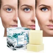 100 г ручной работы акне море мыло с солью Удаление прыщей пор увлажняющее очищение, отбеливание Уход за лицом козье молоко мыть основа для путешествия