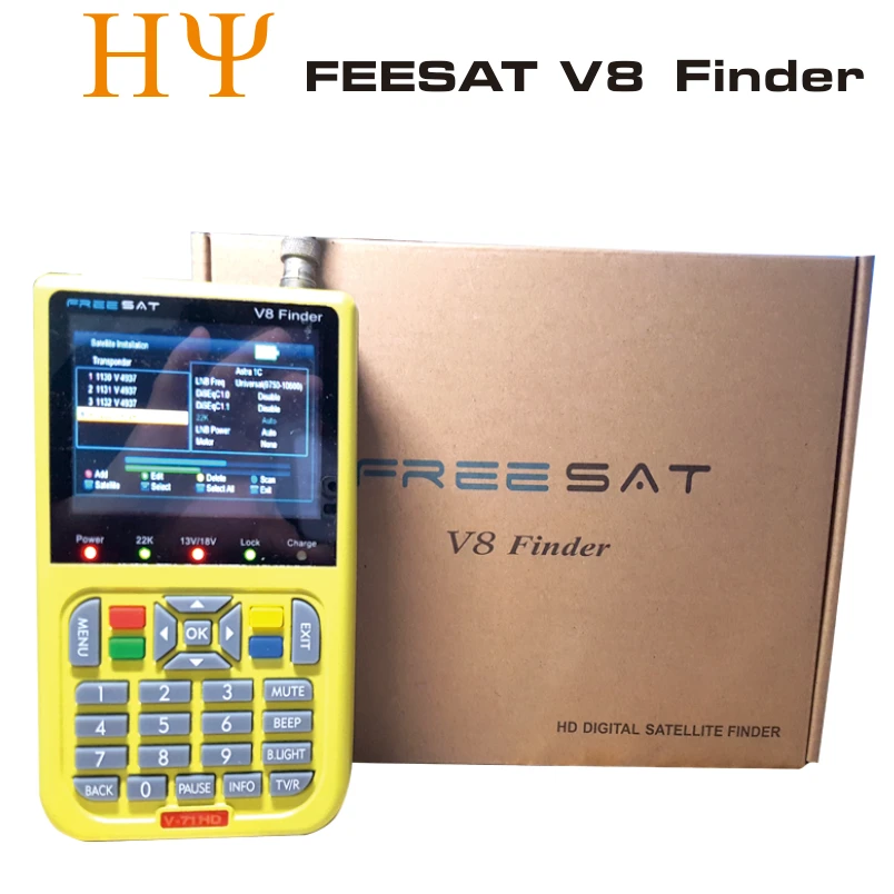 [Genuine]digital satellite finder FREESAT V8 finder DVB-S/S2 with 3.5 inch LCD better satlink ws-6933 ws-6906 satlink ws-6950