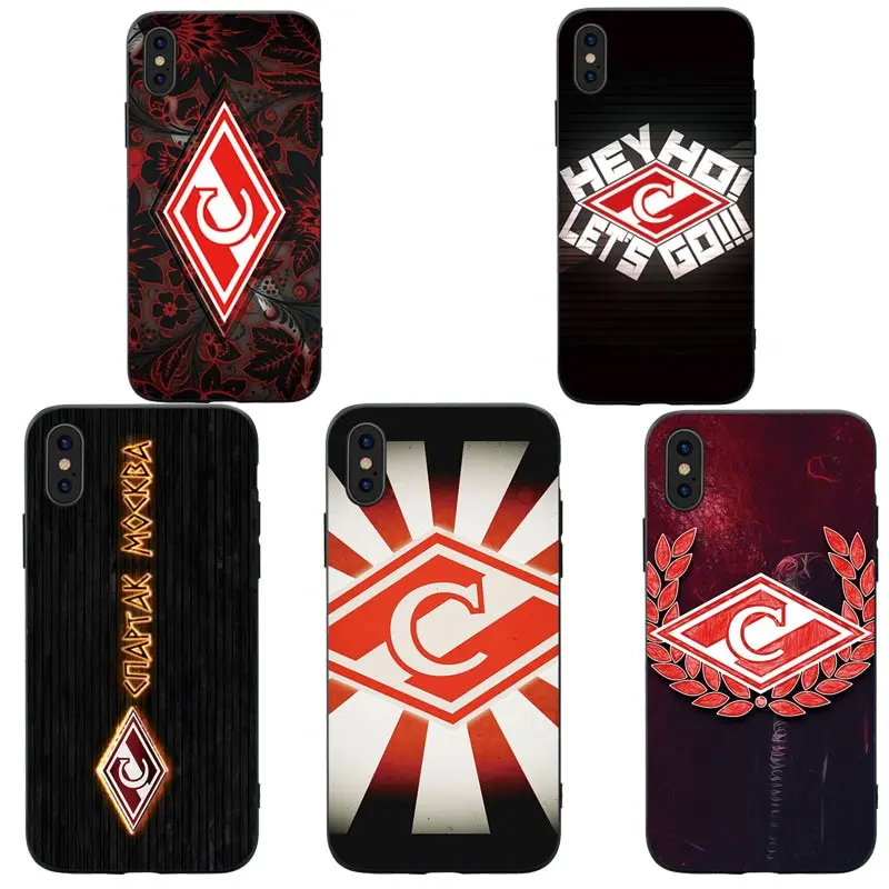 

The Football Clup Logo Spartak Moscow Ins Silicone Cover Couple Case For iPhone X XR XS 6 6S 7 8 Plus 5 5S SE