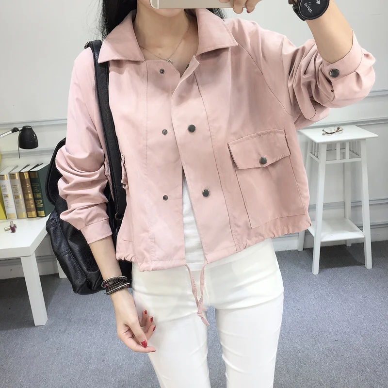 Goede Jas Vrouwen 2018 New Fashion Casual Solid Basic Korte Jas Vrouwen Dunne Windjack Vrouwelijke Uitloper Vrouwen Jas Casaco Feminina
