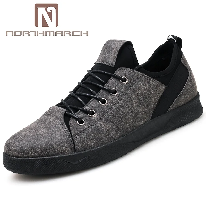 

NORTHMARCH New Fashion Spring/Autumn Men Shoes Canvas Shoes Leather Casual Breathable Wear-Resistant Shoes Flats Zapatos Hombre