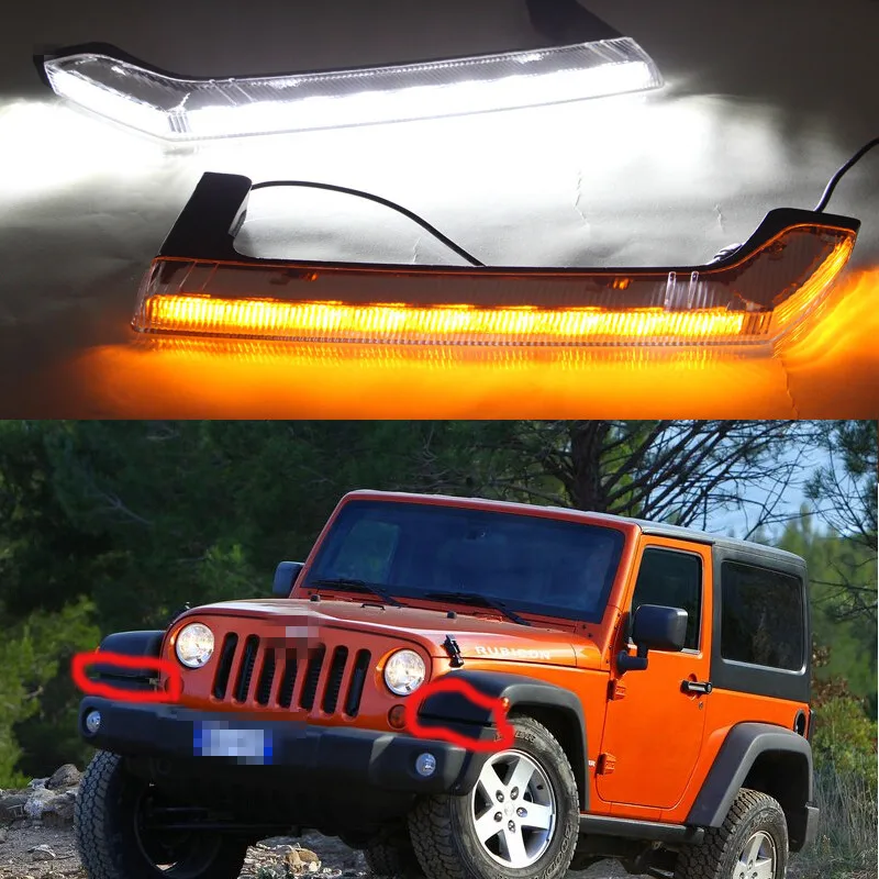 

1 Set High Quality DRL Daytime Running Lamps LED with Turning Lights for JEEP WRANGLER 2006-2015