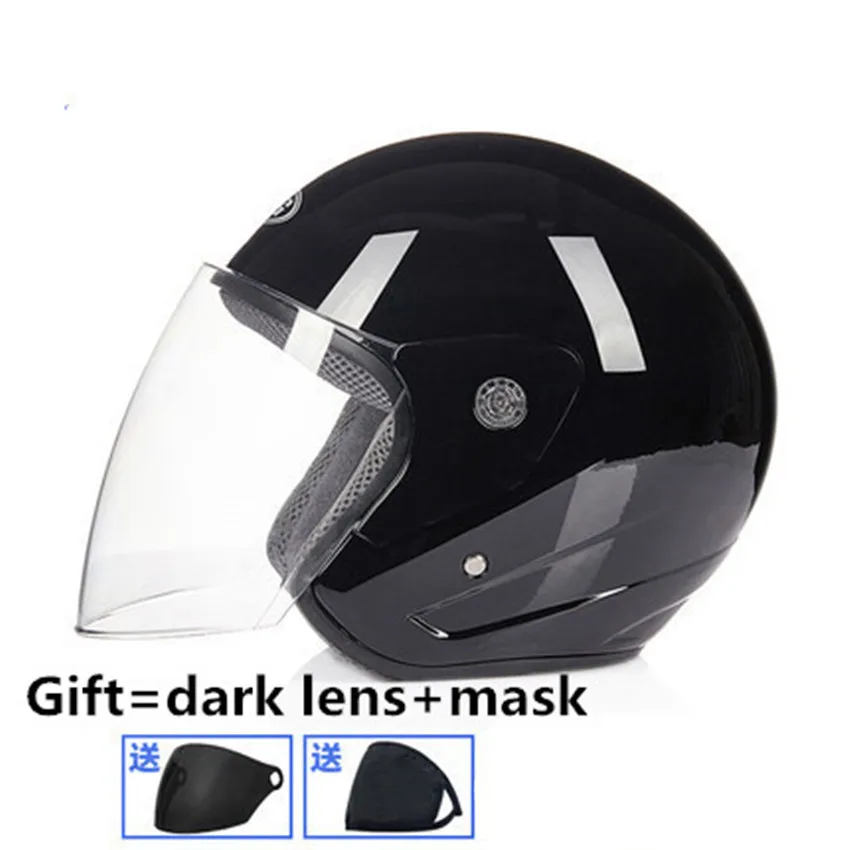 

Open Face Retro Helmet Lightweight - Matte Black Flora Motorcycle Scooter Open motobiker Helmet DOT Street Legal