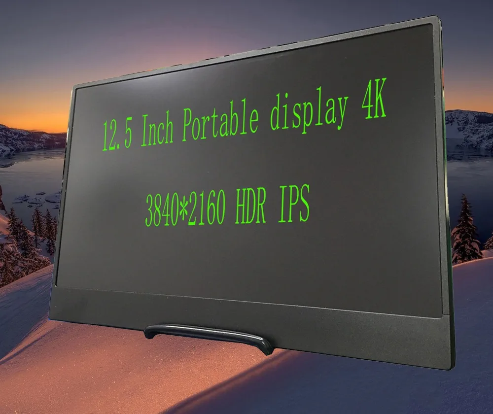 Excellent 12.5inch 4K 3840*2160 IPS Portable display  HDR 16:9 HDMI DP USB Headphone output  12V 0